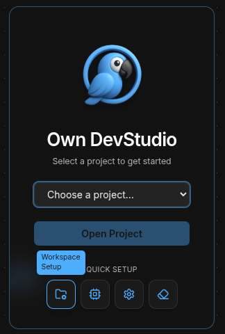 Workspace setup entry