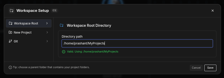 Workspace root directory
