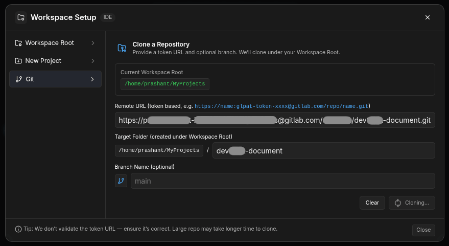 Repo cloning in progress